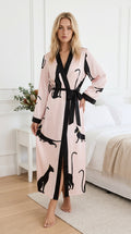 Siamese Cat Print Hooded Robe