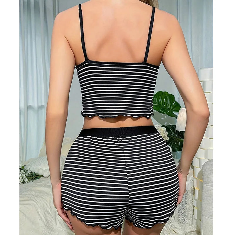 Stripy Pyjama Set – Cami & Shorts